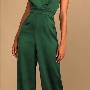 Elegant Gem-green Dressy Jumpsuit